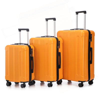 20"/24"/28" 3 Pcs/Set In ABS Spinner Wheel Luggage, Carry On Suitcase, Matching Color, TSA Combination Lock