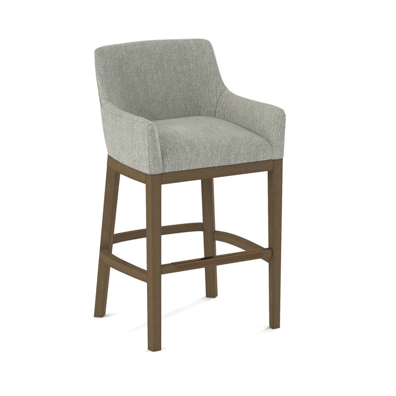 Upholstered Stool, Weathered Gray, Applause Bray