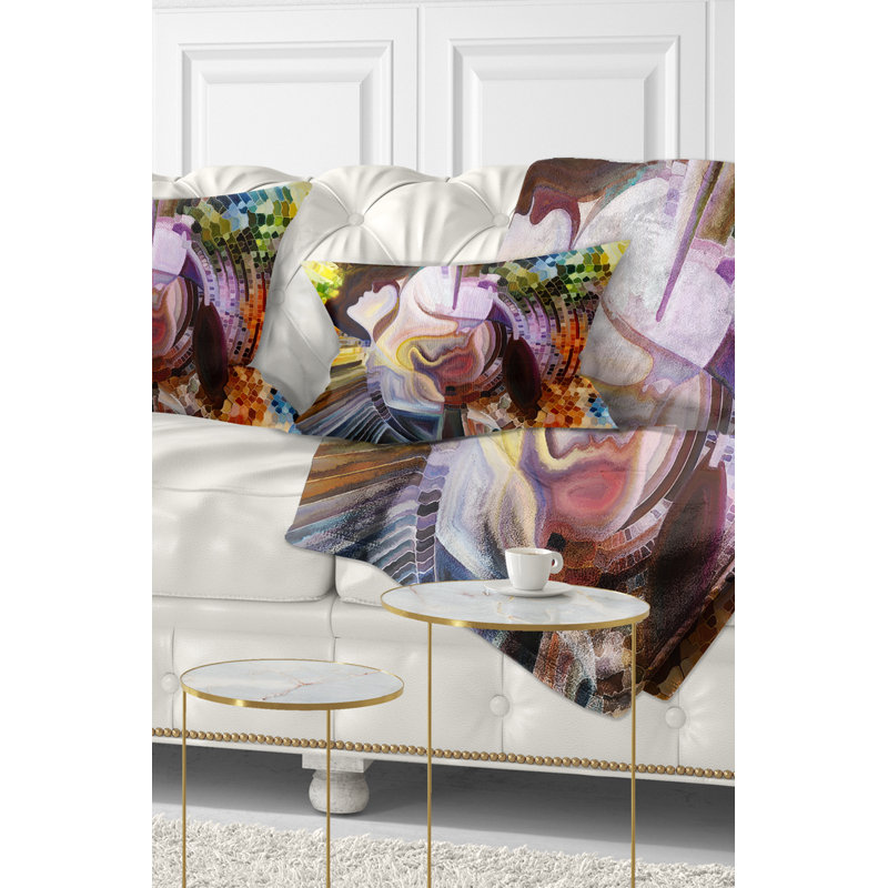 Couches de peinture intérieure - coussin abstrait imprimé, Rectangulaire, 12 po x 20 po