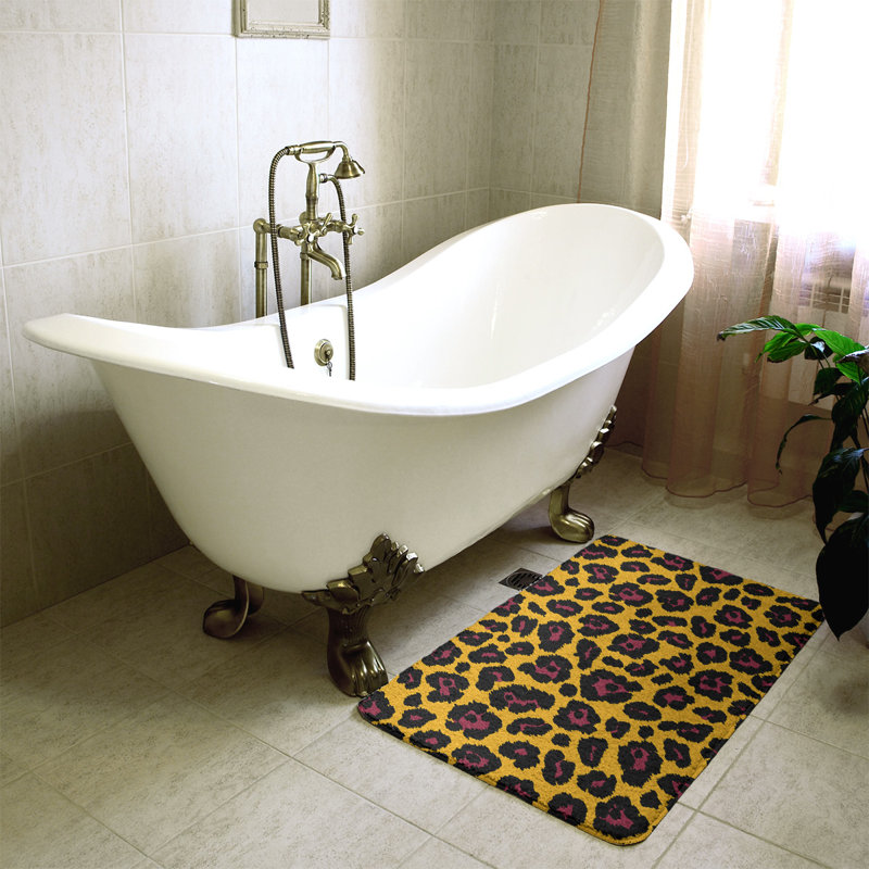 Tapis pour salle de bain Arizona, H 0,5 po x l 21 po x L 34 po, Jaune / Rouge / Noir