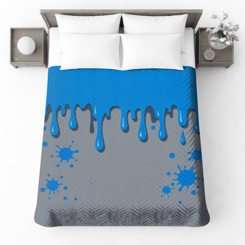 Couvre-lit bleu matelassé toutes les tailles, King
