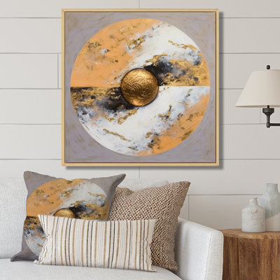 Or blanc Yin et Yang I - reproduction sur toile