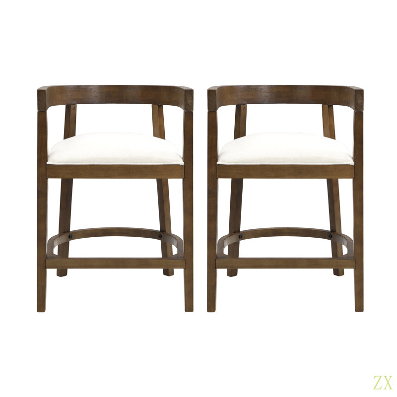 Tabouret de comptoir en hévéa (ensemble de 2)