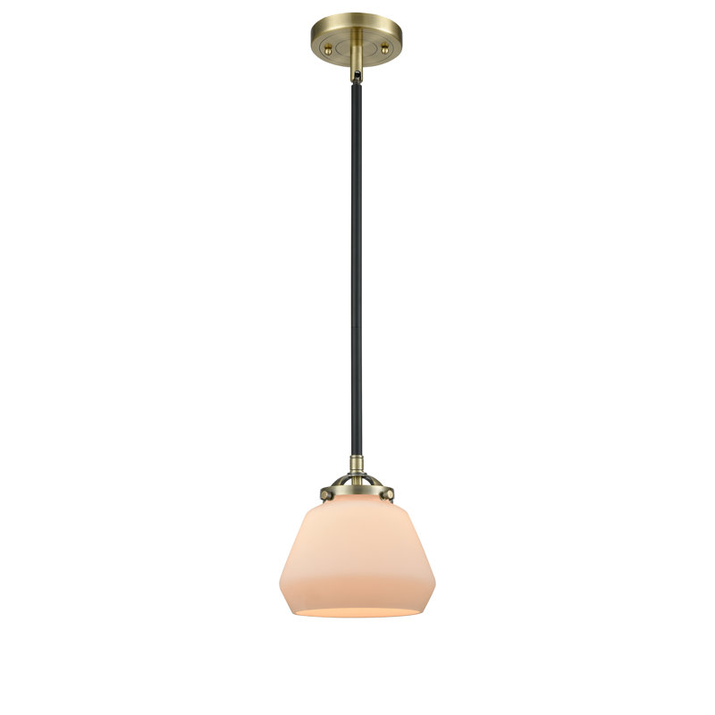 Rayhan 1 - Light Single Pendant, Black Antique Brass, Matte White, No Bulb Included