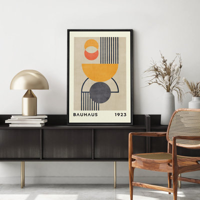 Classical Artwork " Bauhaus Orange Geometric Polygon "