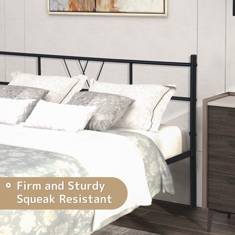 Curtisa Metal Platform Bed Frame with Headboard and Footboard No Boxspring Needed, Full