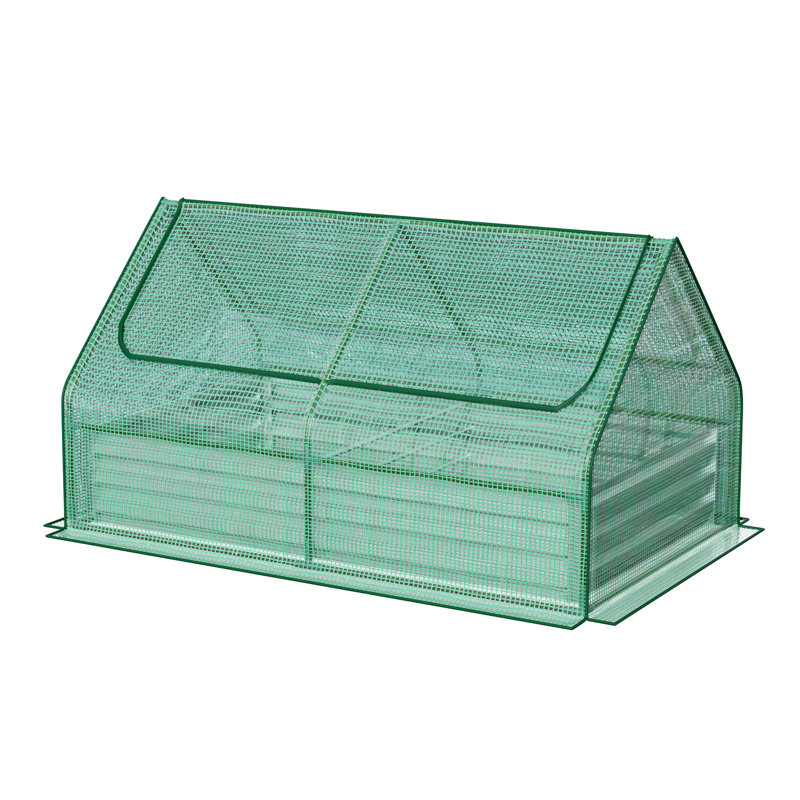 Lit de jardin surélevé galvanisé avec couvercle, jardinière en métal