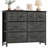 8-Drawer Fabric Dresser, 30"H Storage Chest with Wood Top-1841831148