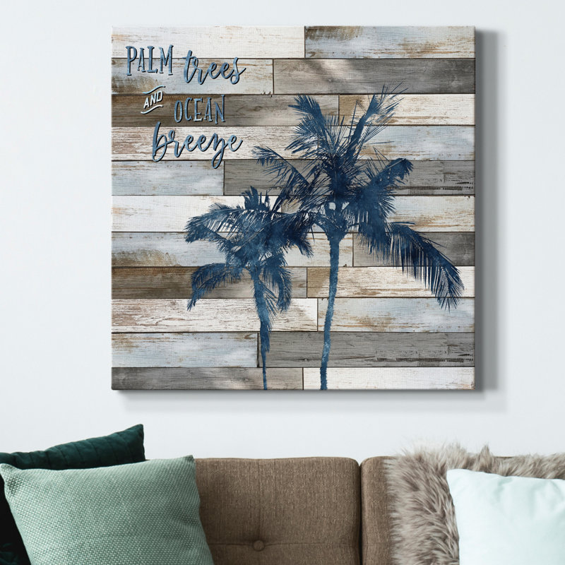 " Palm Trees And Ocean Breeze ", 24" H x 24" W x 1.5" D