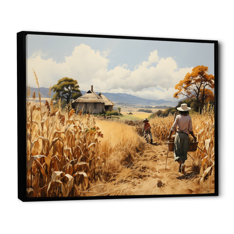 «African Harvest Abundance IV», reproduction sur toile, H 12 po x l 20 po x P 1 po, Cadre flottant noir