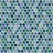 Hudson Penny Round Aquamarine 11-7/8" x 12-5/8" Porcelain Mosaic Floor and Wall Tile