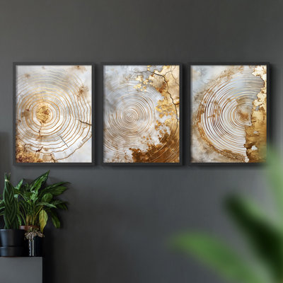 Abstract  Series  LVIII  -Set Of 3 Framed Giclee Prints -Ready to Hang