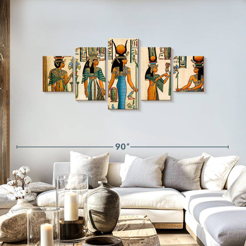 La reine Néfertari offre des papyrus, H 30 po x l 68 po