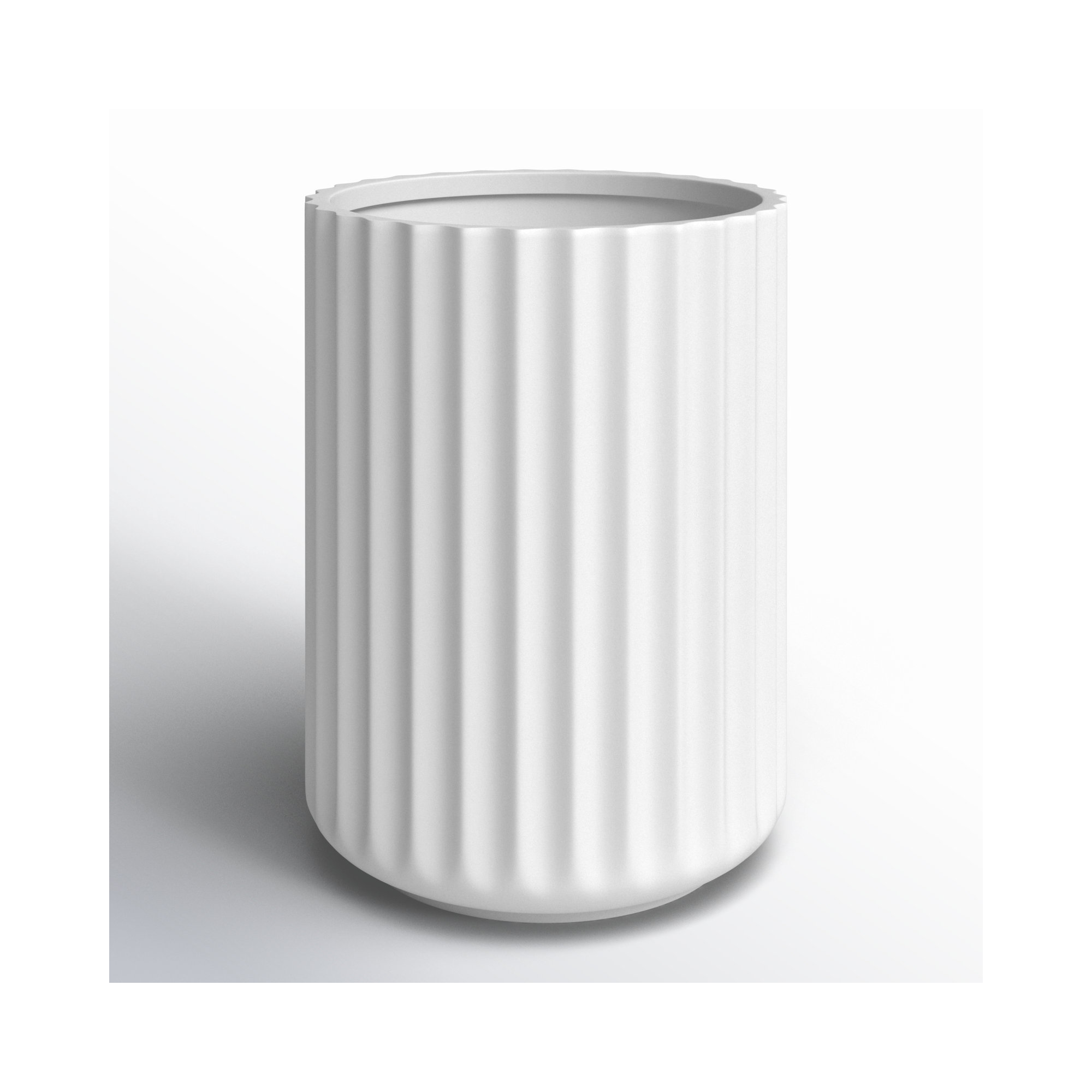 Allenville Fiberstone Planter, White, 16" H x 12" W x 12" D