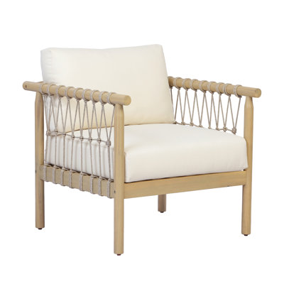 Fauteuil club en bois d'acacia