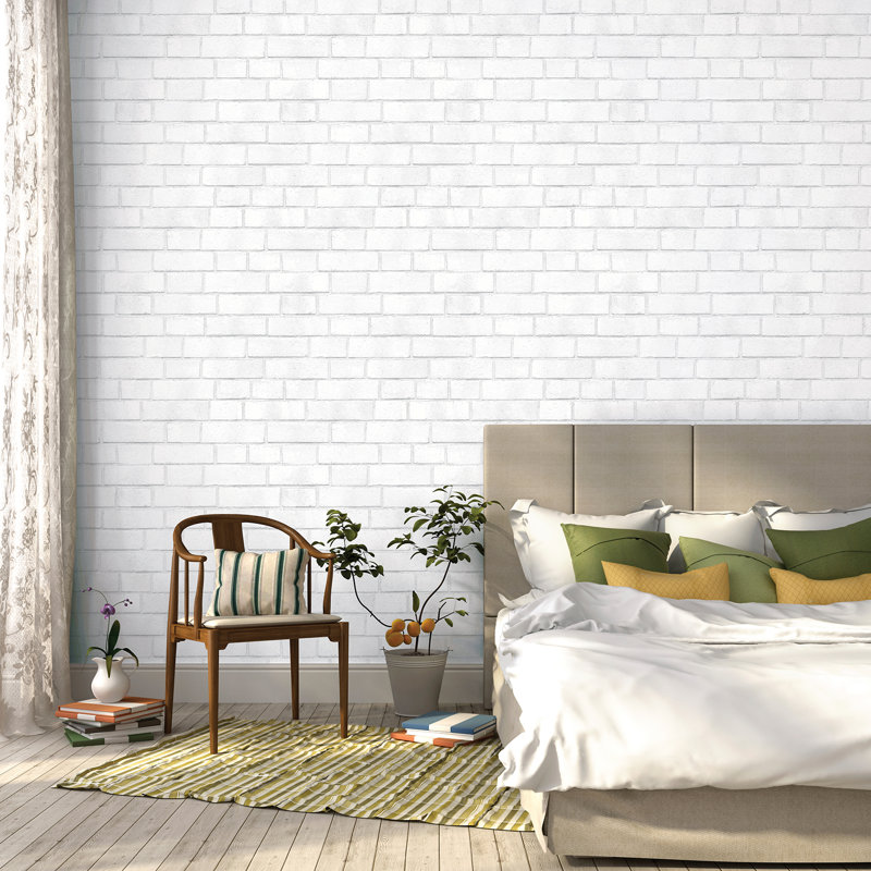 Removable 33' L x 20.5" W Textured Peel and Stick Wallpaper Roll