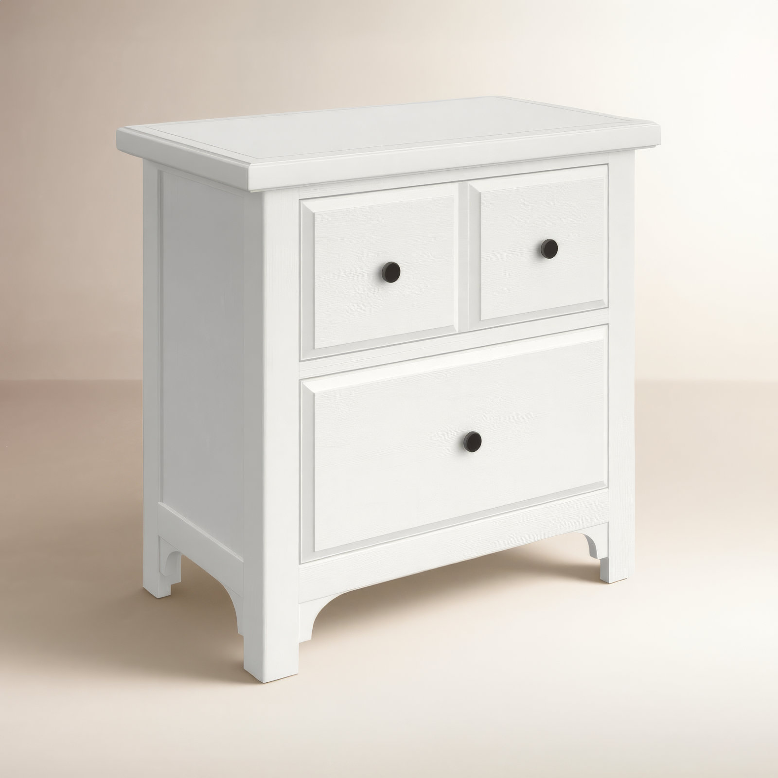 Dragomir Maple Nightstand, Soft White
