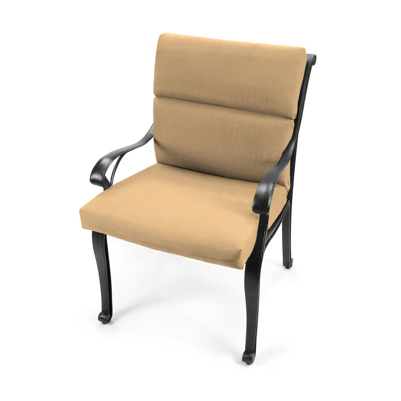 22" x 44" Outdoor Chair Cushion with Ties and Loop (Set of 2), Brown