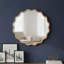 Miroir décoratif jaune-brun à cadre ondulé rond en bois massif de 36 pouces, pour chambre à coucher, salle de bain, salon, entrée-597646052-597646057