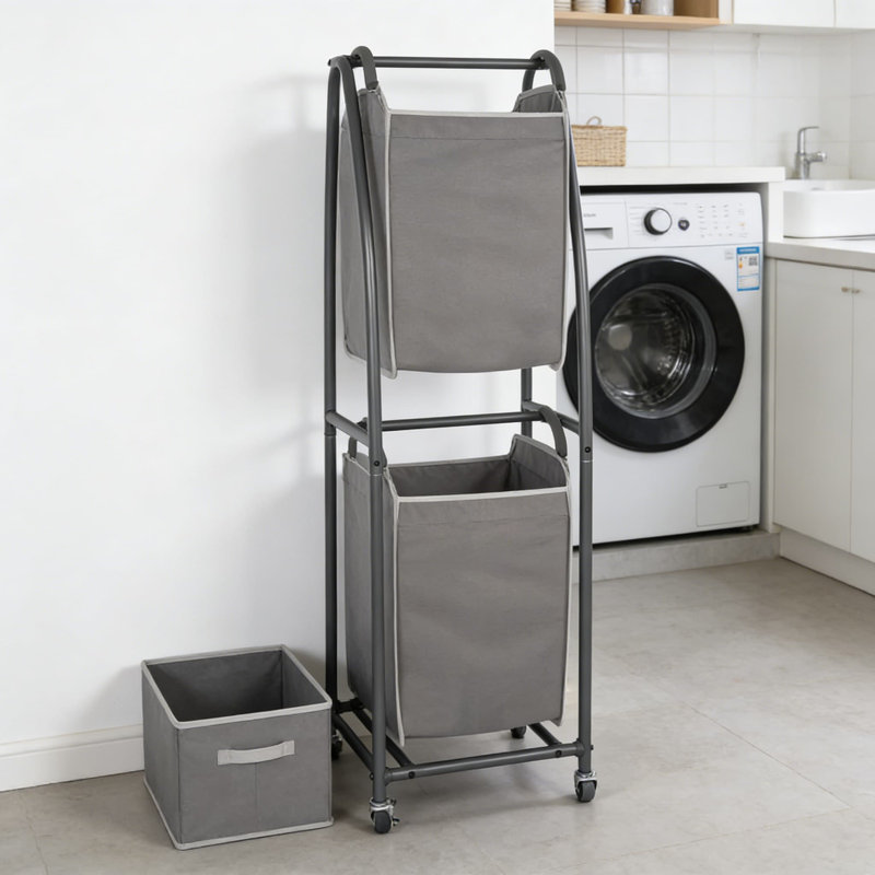 Neatfreak 2-Tier Rolling Laundry Sorter Cart With Removable Hamper Bags, Wheels For Easy Transport, And Odor-Control Technology For Home Organization