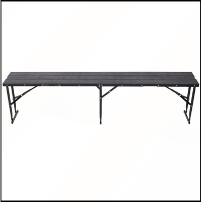 Ensemble de table de pique-nique pliante portable de 178 cm avec 2 bancs, 3 pièces, plateau en bois imitation bois, idéal pour l'intérieur et l'extérieur, camping, pique-nique et mariage.