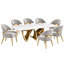 Ensemble de salle à manger Lamont 7 pièces avec table en faux marbre et 6 chaises rembourrées