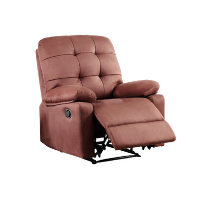 Contemporary Chocolate Color Plush Microfiber Motion Recliner Chair 1Pc Couch Manual Motion Plush Armrest Tufted Back Living Room Furniture