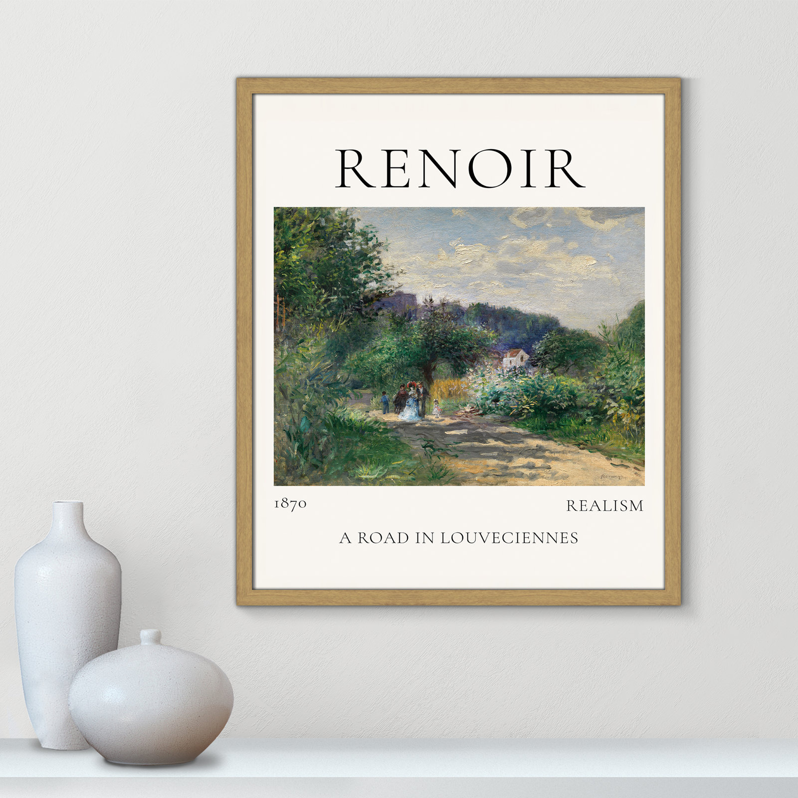 Rocchetto "A Road in Louveciennes" Print, Natural Single Picture Frame, No, 25.5" H x 21.5" W x 0.75" D