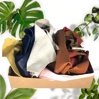 Full Grain Leather Scraps 1 LB Assortment