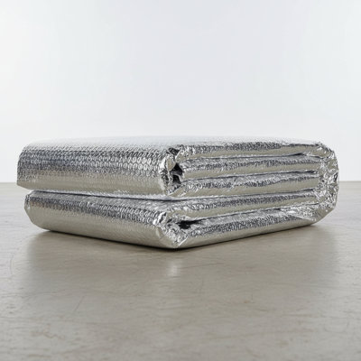 Window Insulation Roll, 48IN x 15FT Reflective Heat Shield Bubble Film, Double-Sided Aluminum Foil Insulation