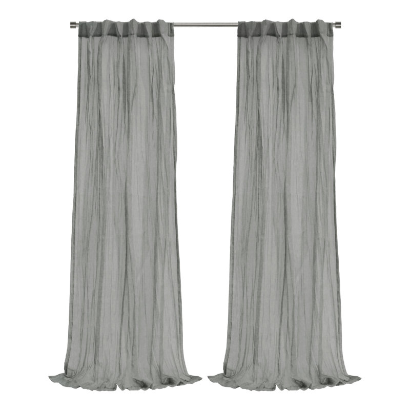 Shepardsville Sheer Curtain Single Panel, Gray, 52" W x 84" L