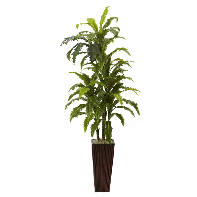 55'' Faux Foliage Tree in Wood Planter
