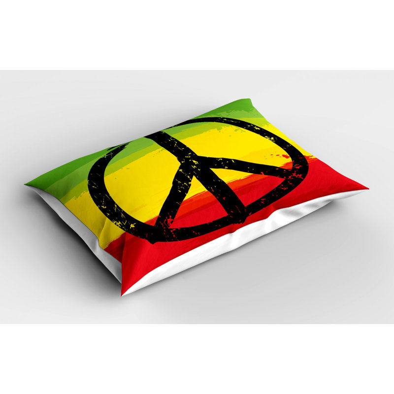 Green/Red/Yellow Polyester Microfiber Piece Sham, Twin