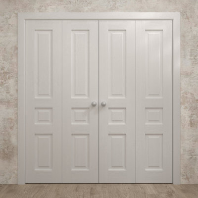 Portes coulissantes doubles pliantes | Ego 5012 | Ensemble de quincaillerie pour moulures robustes | Portes de garde-robe de chambre en bois massif