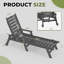 Chaise longue de patio en PEHD 1 pièce Burdge ZeaLuxe avec roulettes et dossier réglable-1107713085