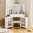 Modern Corner Makeup Vanity Set with Mirror and Cabinets-1587679806