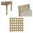 Martha Stewart Isla Tufted Upholstered and Cane Accent Bench