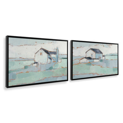 Farmhouse on Open Fields Set of 2