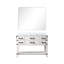 48 po De salle de bain simple en chêne blanc avec plateau en marbre, 46 miroirs, cinq tiroirs et fonction de fermeture en douceur avec tablette ouverte pour le rangement