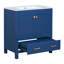 Meuble-lavabo de 30 po avec lavabo simple, meuble-lavabo encastré, armoire de rangement avec 2 portes et un tiroir, fermeture en douceur, rangement multifonctionnel, structure en bois massif-12385300