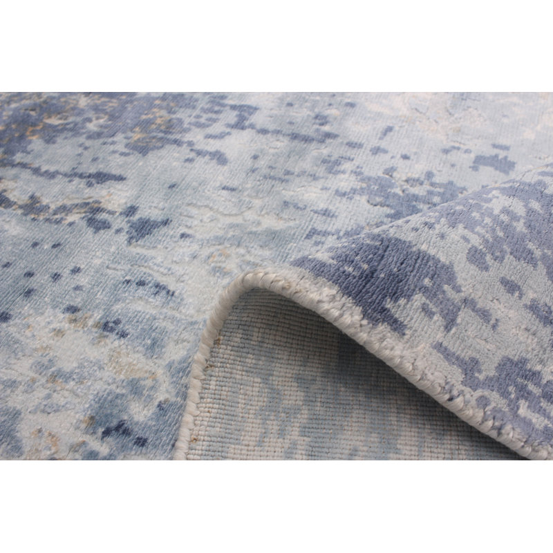 Loren One-of-a-Kind 5'3" X 7'7" 2010s Viscose Area Rug in Light Blue