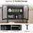 Buffet Cabinet, Modern Industrial Style Sideboard Buffet Cabinet, With Adjustable Shelves Credenza For Living Kitchen Dining Farmhouse, 15.8" L X 27.6" W X 35" H Black