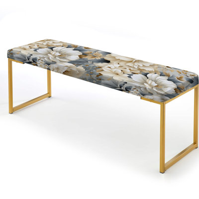 Upholstered Gold Bench