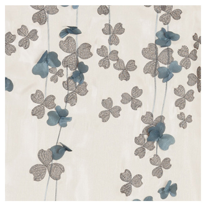 Tala floral simple + crochets, Blanc