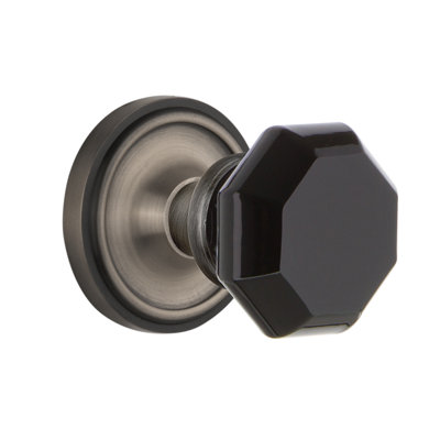 Rosette classique avec bouton de porte Waldorf noir