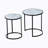 Set of 2 Round End Table, Stacking Side Tables with Sturdy Metal Frame