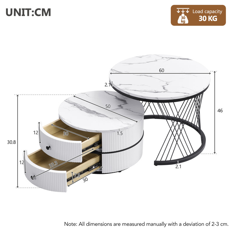 Trestle Coffee Table with Storage, Black