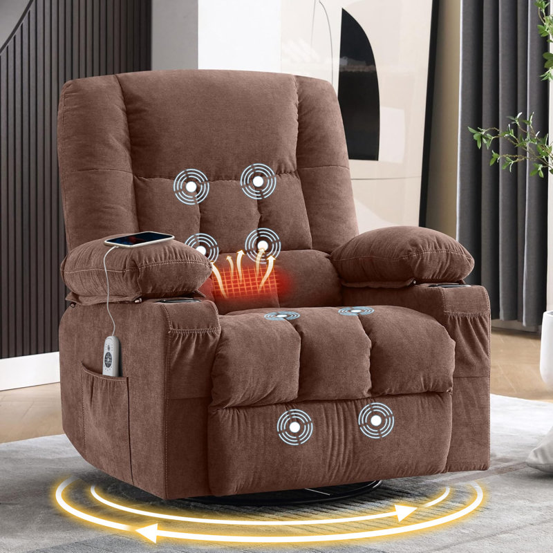 Ergonomic Swivel Recliners, Metal Frame Modern Lounge For Home
