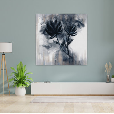 Ethereal Indigo Abstract Contemporary Ethereal Flower Art