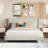 Queen Size Corduroy Platform Bed With Headboard-633384851